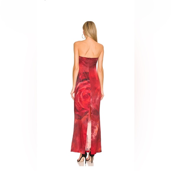 Kim Shui Tube Silk Gown in Red Rose - Picture 3 of 5